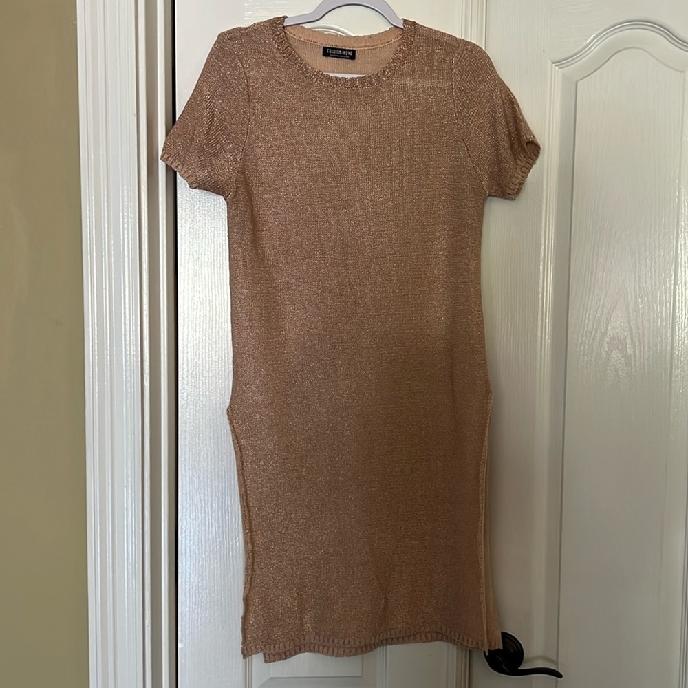 Pink metallic long sweater